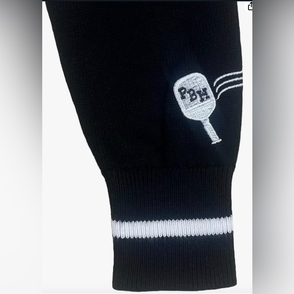 NWT Pickleball Sweater Black with White Lettering Size XS - Picture 2 of 5